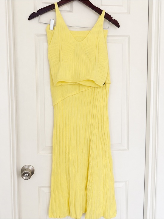 Fashion Nova Dresses & Skirts - Fashion Nova – Long Time Crush Maxi Skirt Set (Yellow) NWT, Size S